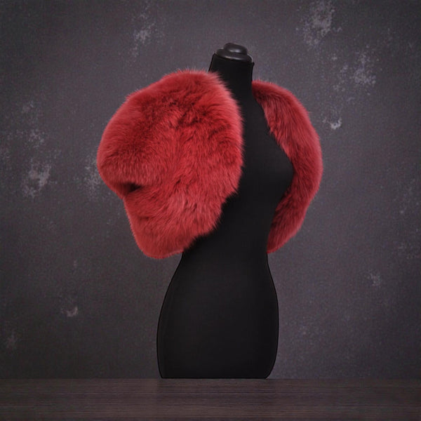 Yves Saint Laurent red fox fur bolero jacket. It