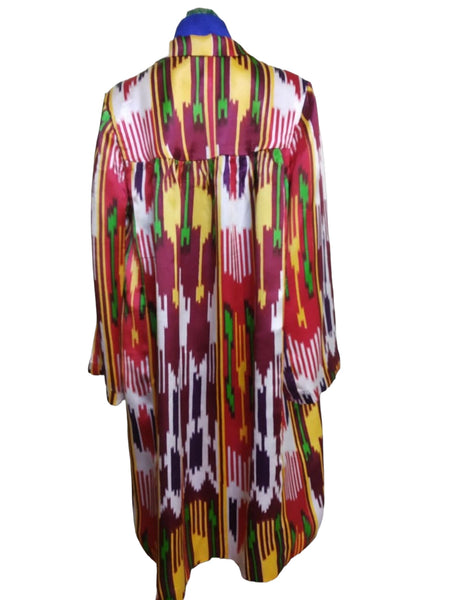 1970s Uzbek Vintage Soviet Silk Dress